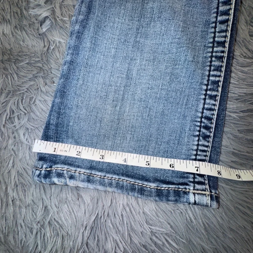 Miss Me Jeans Women 27 Bootcut Embellished Floral Sequin pocket Light Wash 29x32
